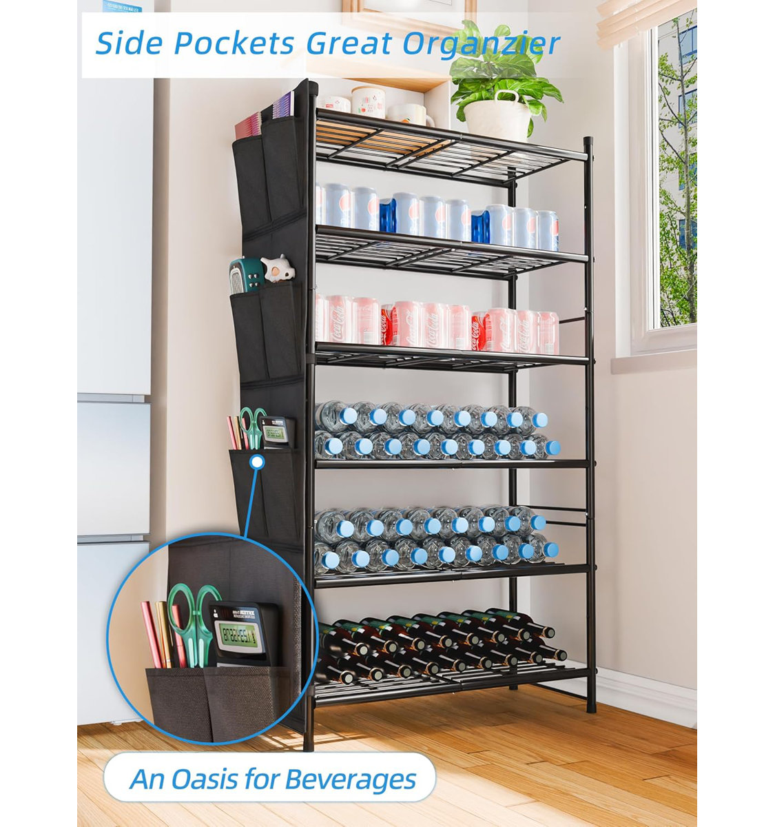 6-Tier Shoe Rack 24 Pair, Metal Shoe Organizer for Closet, Black